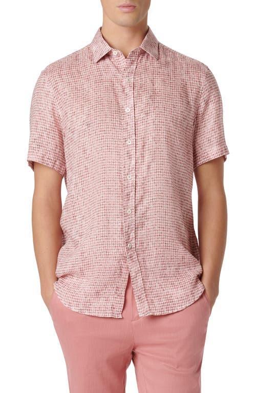 Mens Orson Houndstooth Linen Sport Shirt Product Image