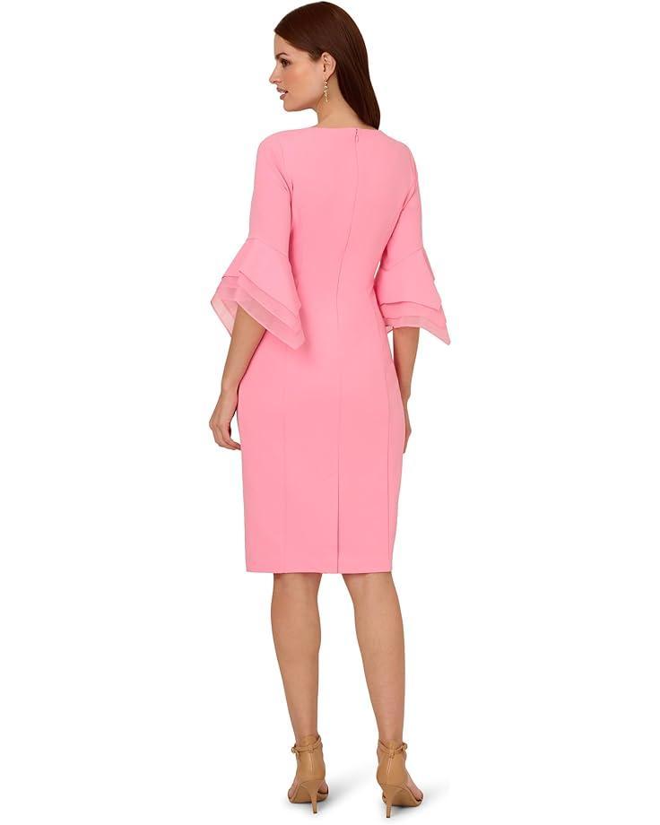 Women's Adrianna Papell Knit Crepe Tiered Sleeve Dress Product Image