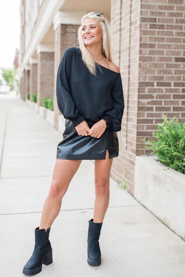 Casual Romance Black Off The Shoulder Top FINAL SALE Product Image