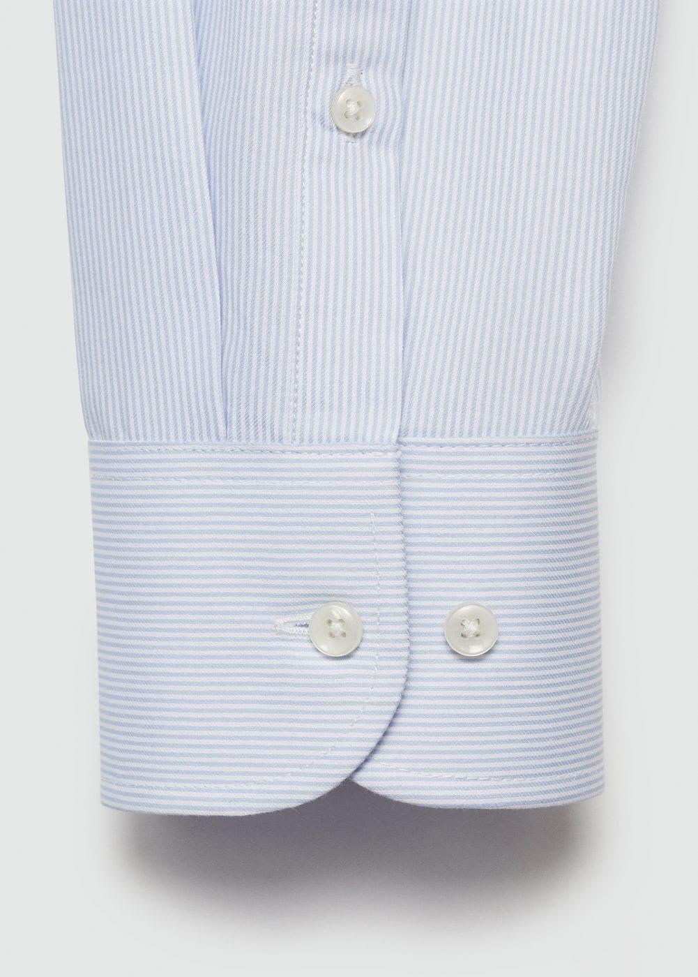 Slim-fit twill pinstripe suit shirt - Men | MANGO USA Product Image