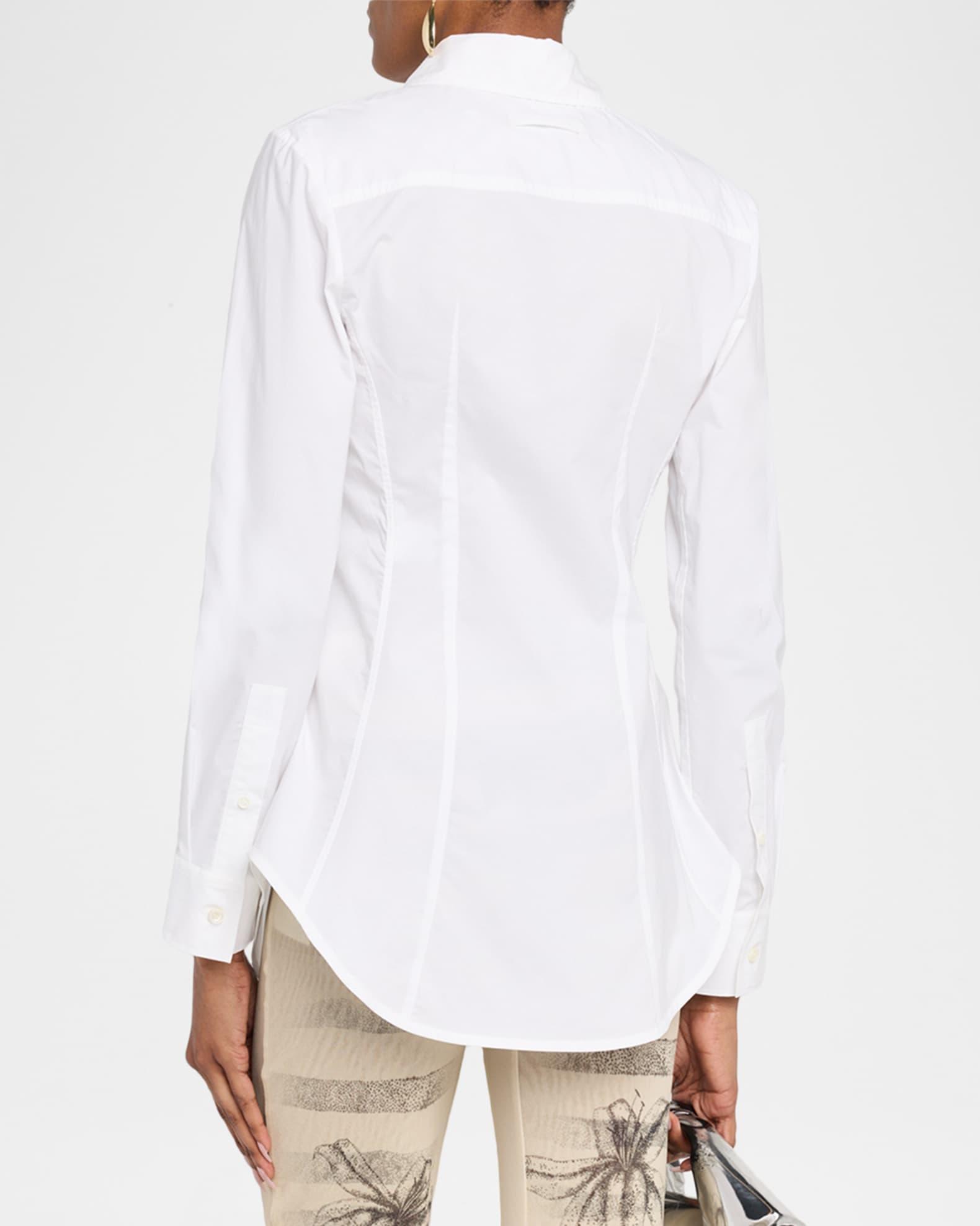 Waist-Strap Cotton Button-Down Shirt Product Image