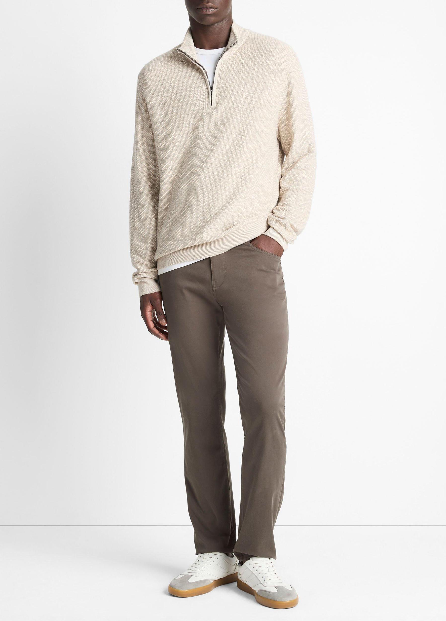 Geo-Jacquard Wool-Blend Quarter-Zip Sweater Product Image