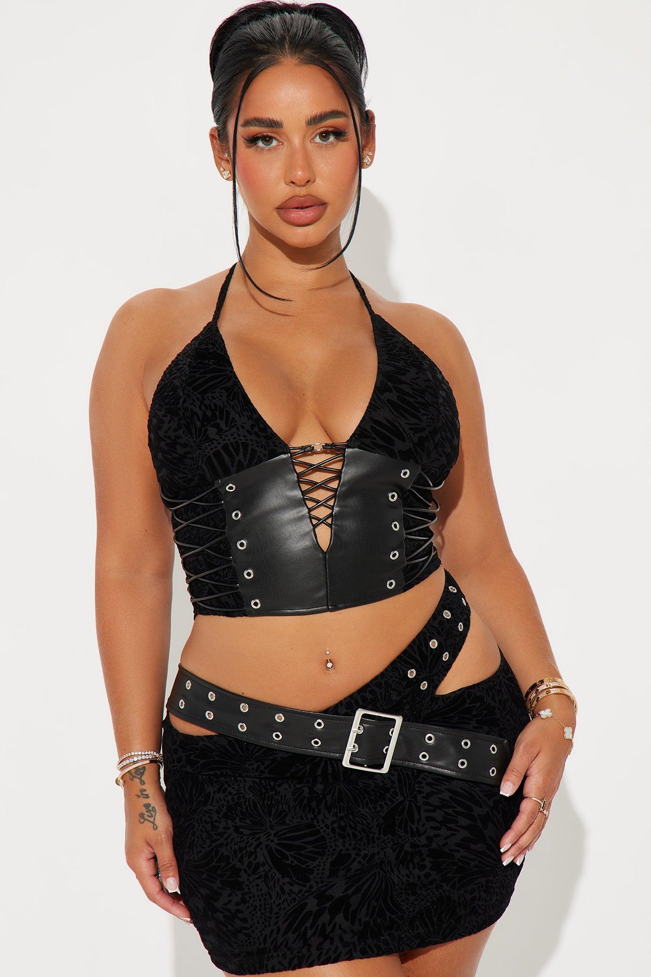 Bryce Velvet Mesh Micro Mini Dress - Black Product Image