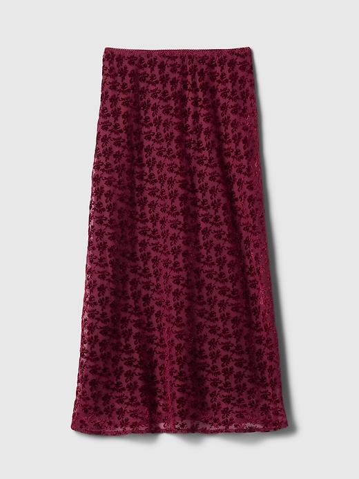 Burnout Velvet Midi Skirt Product Image