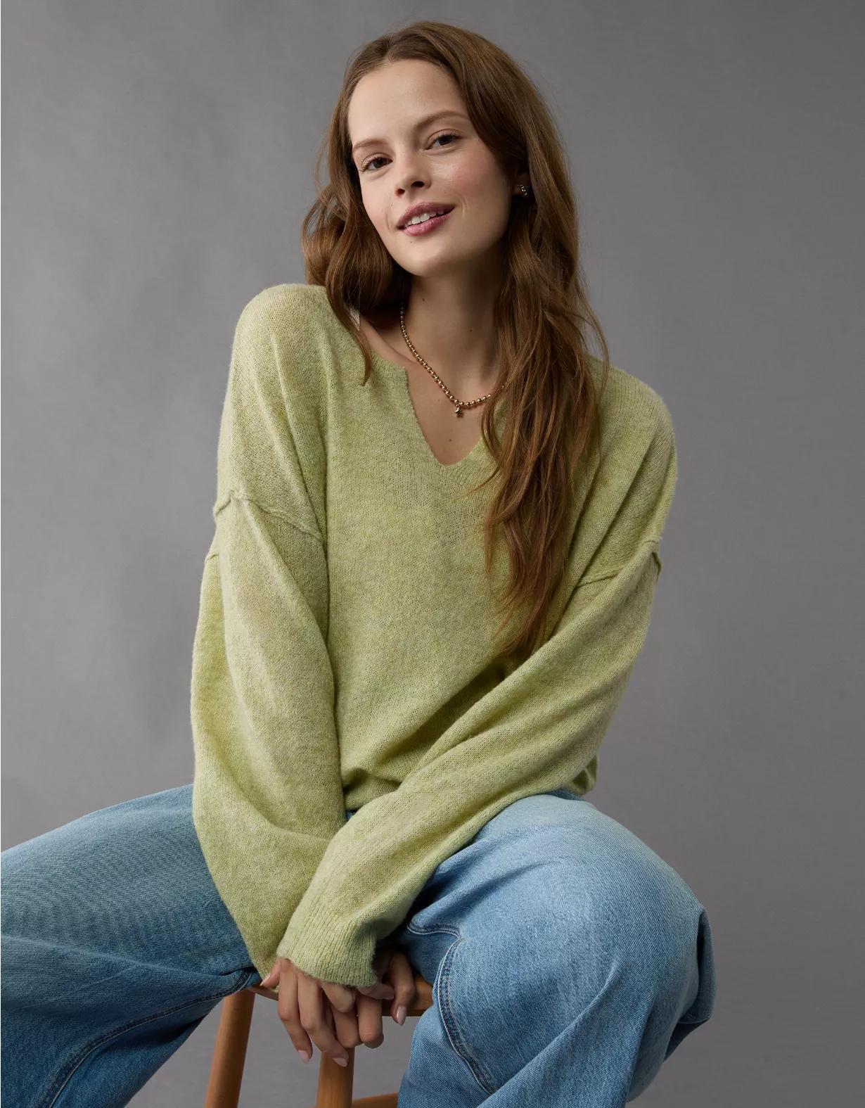 AE Whoa So Soft Notch Neck Sweater Product Image