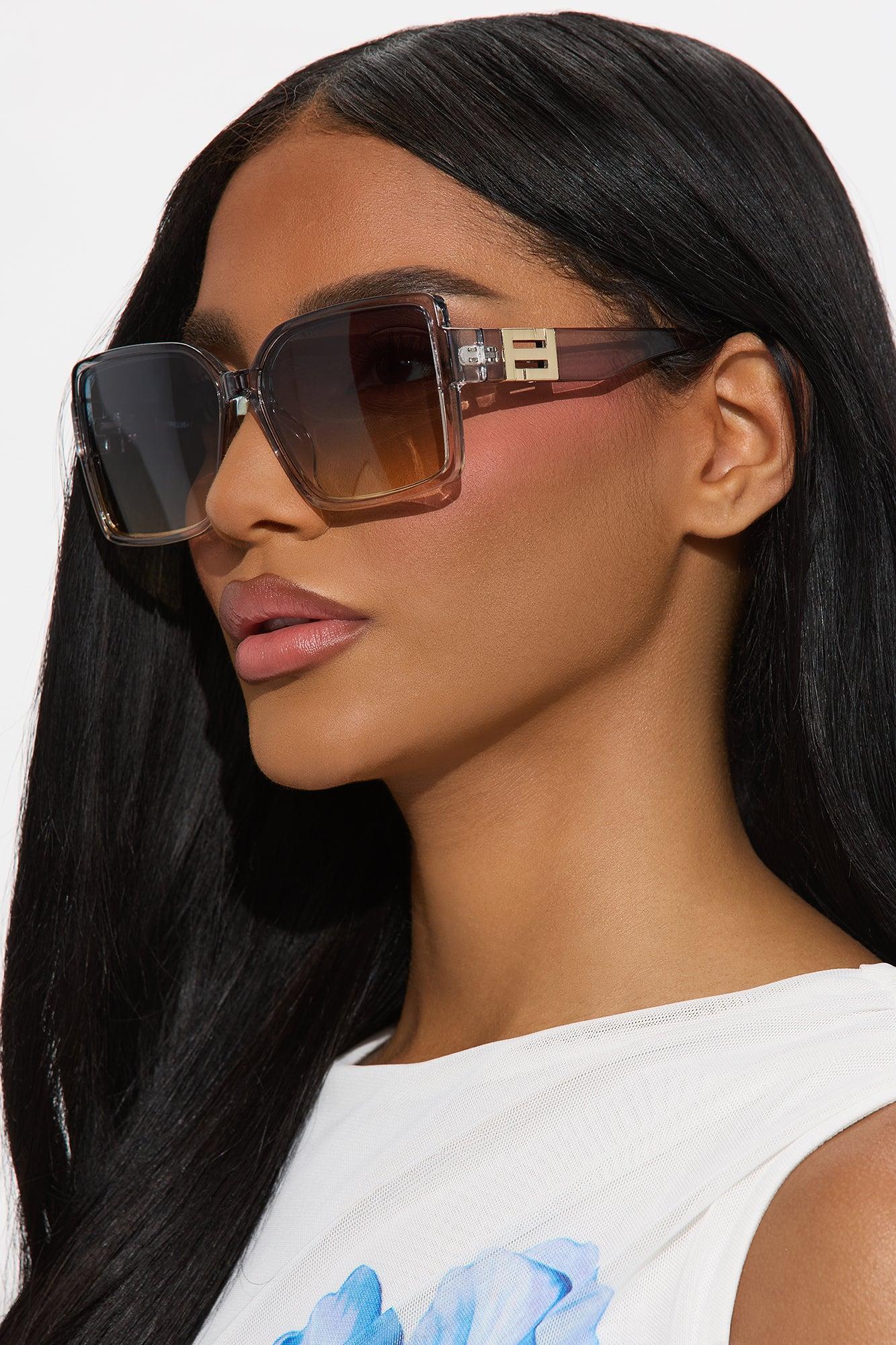 Gilded Glance Square Sunglasses - Grey/combo Product Image