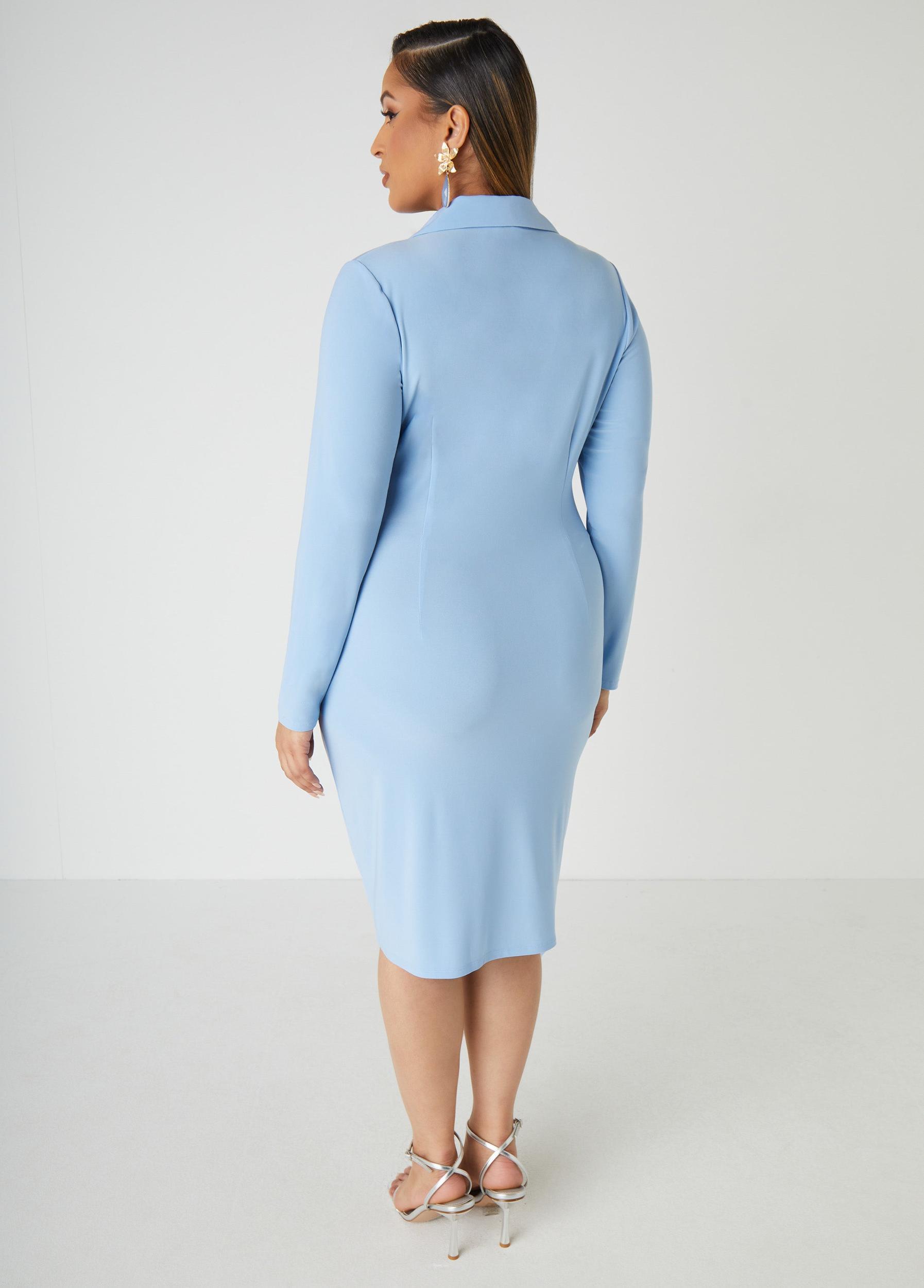 Ruched Knit Shirtdress Product Image