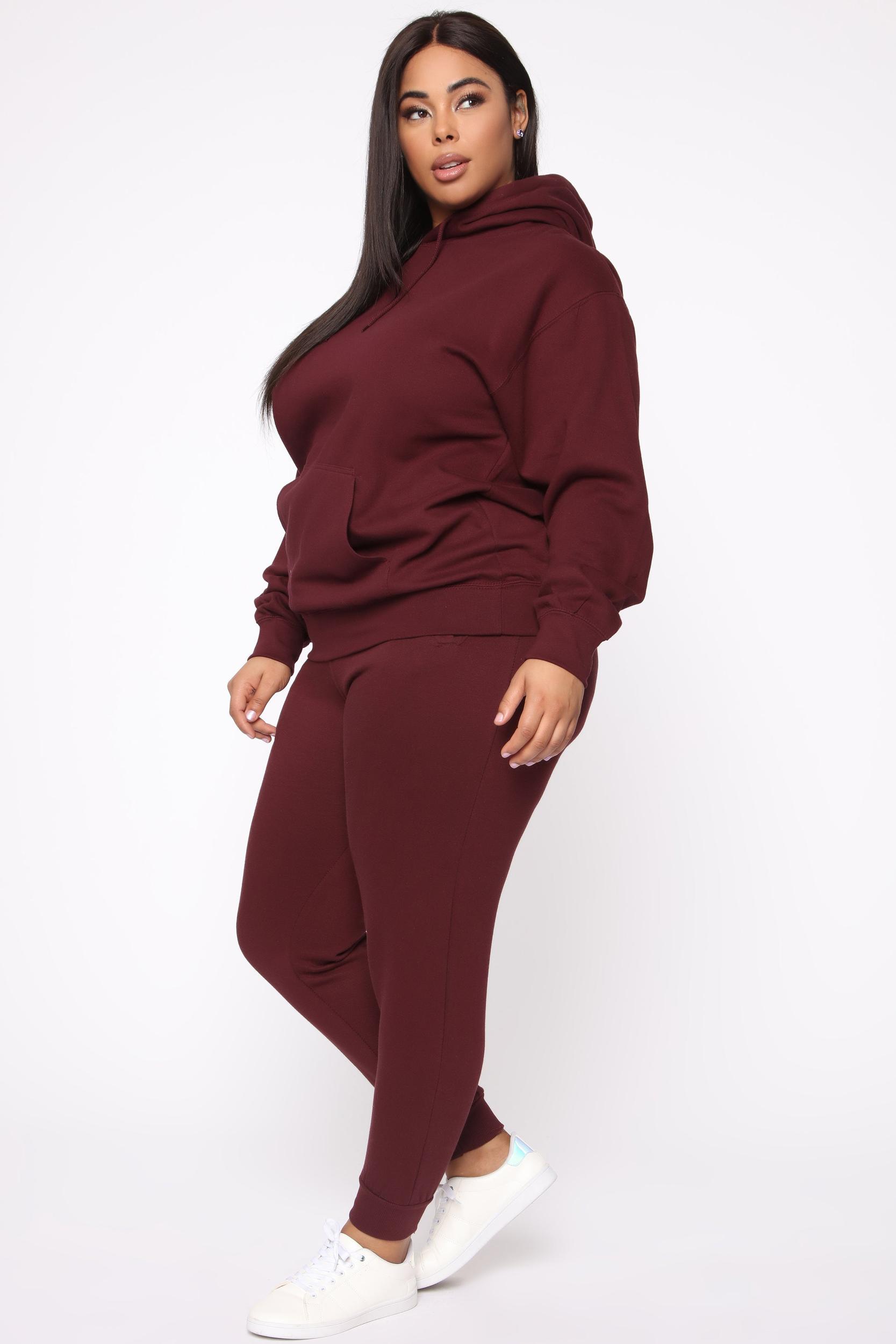 Stole Your Boyfriend's Oversized Jogger - Burgundy Product Image