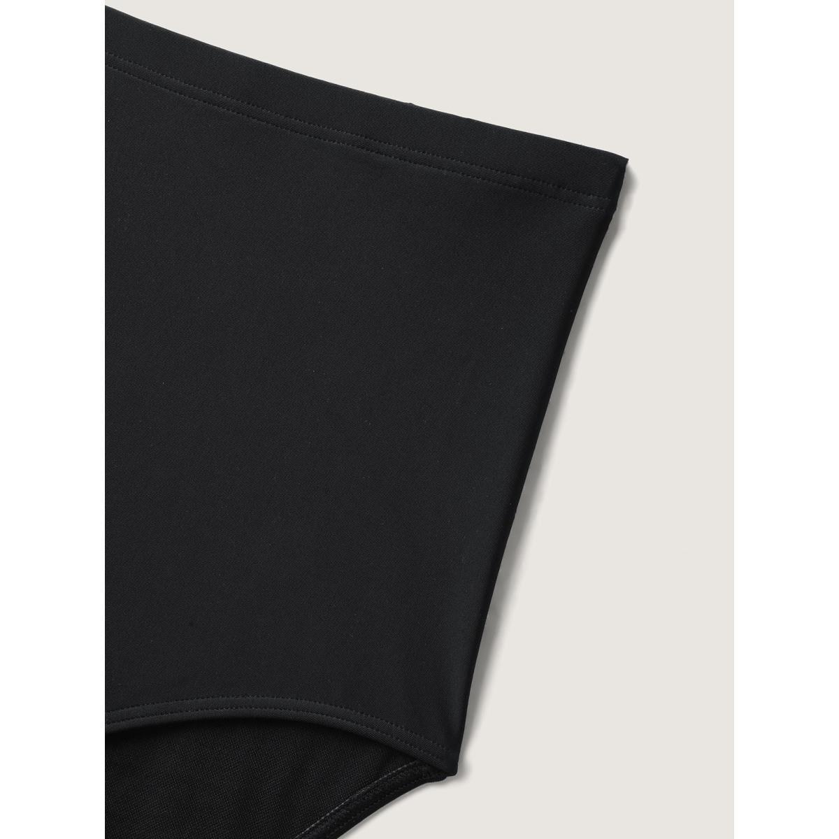 Plus Size Ruffled Sleeve Fit and Flare Swim Dress Women's Swimwear Black Beach Bodycon V-neck High stretch Curve Swim Dresses BloomChic 14-16/1X Product Image