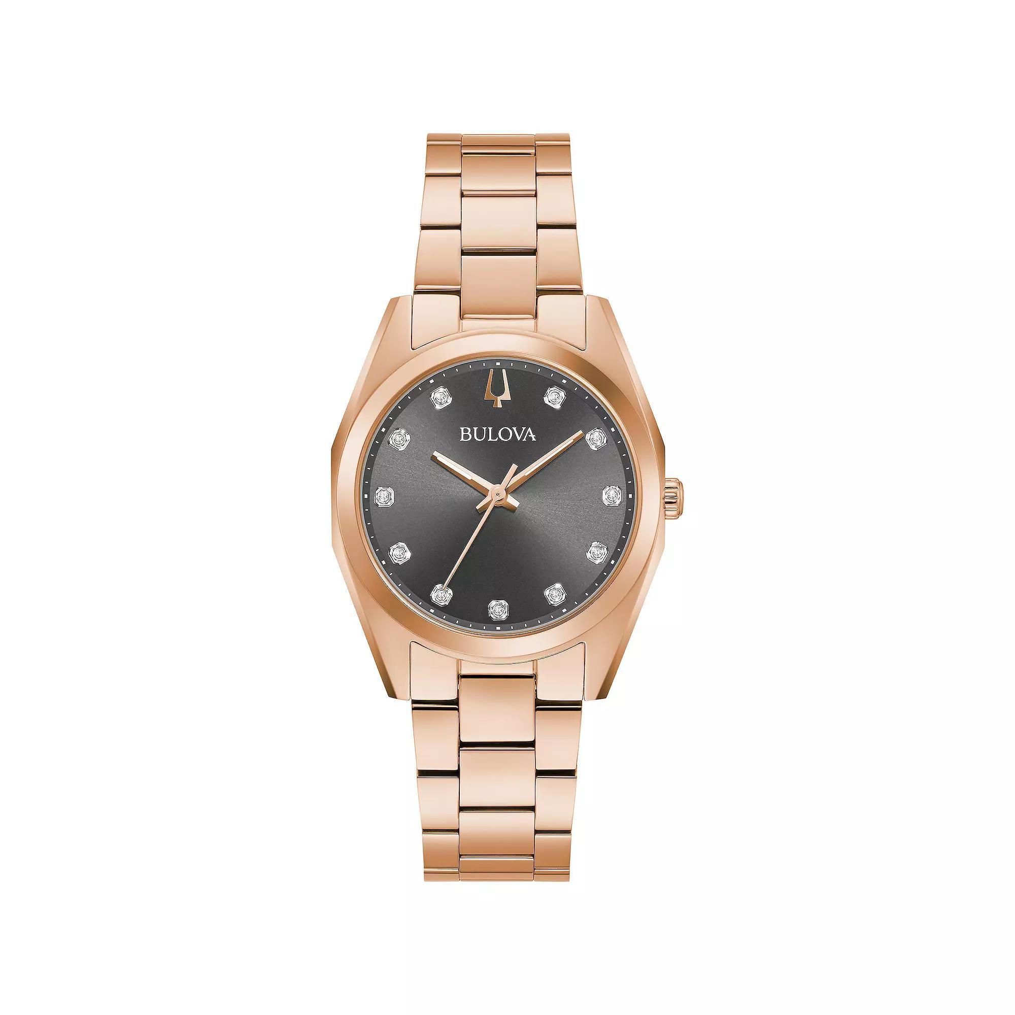 Bulova Womens Surveyor Womens Rose Gold-Tone Stainless Steel Watch Rosegold Product Image