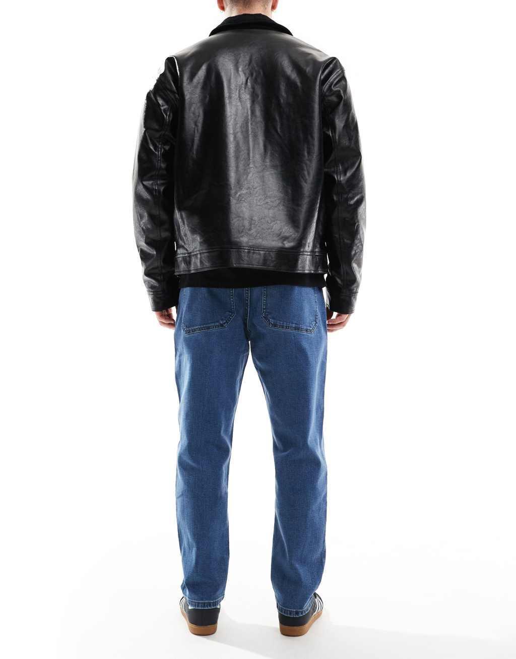 Farah Hawtin relaxed fit jeans in mid wash blue Product Image