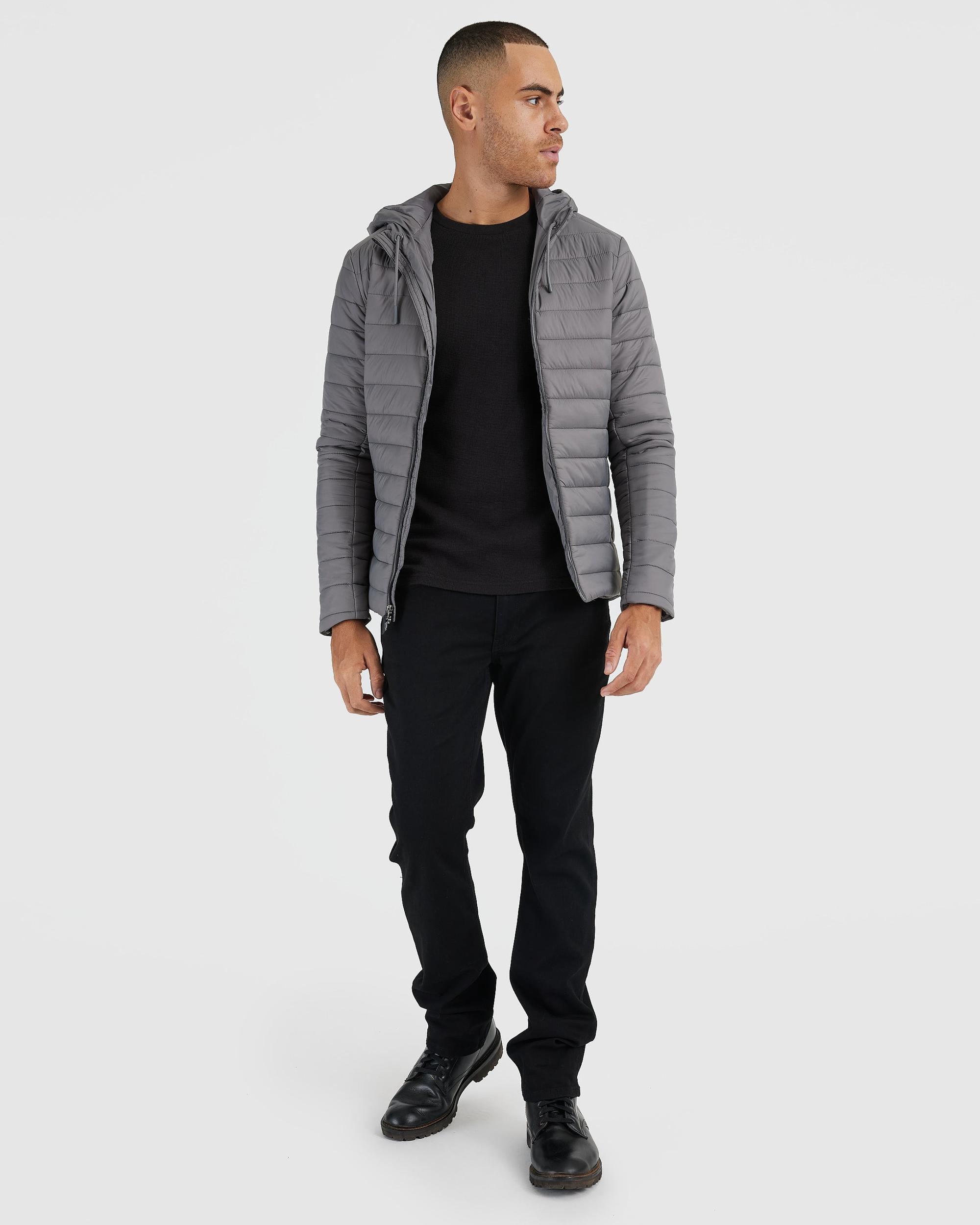Gunmetal Hooded Puffer Jacket Product Image