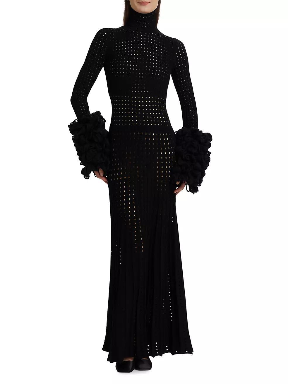Perforated Knit Maxi Dress Product Image