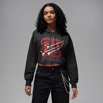 Women's Jordan Flight Fleece Cropped Satin-Lined Hoodie Product Image