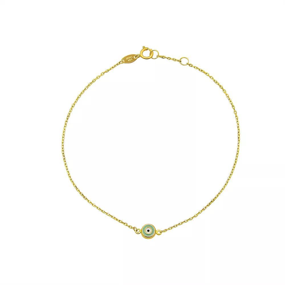 Forever 14K 14k Gold Enamel Evil Eye Chain Bracelet, Women's, Size: 7.5" Product Image