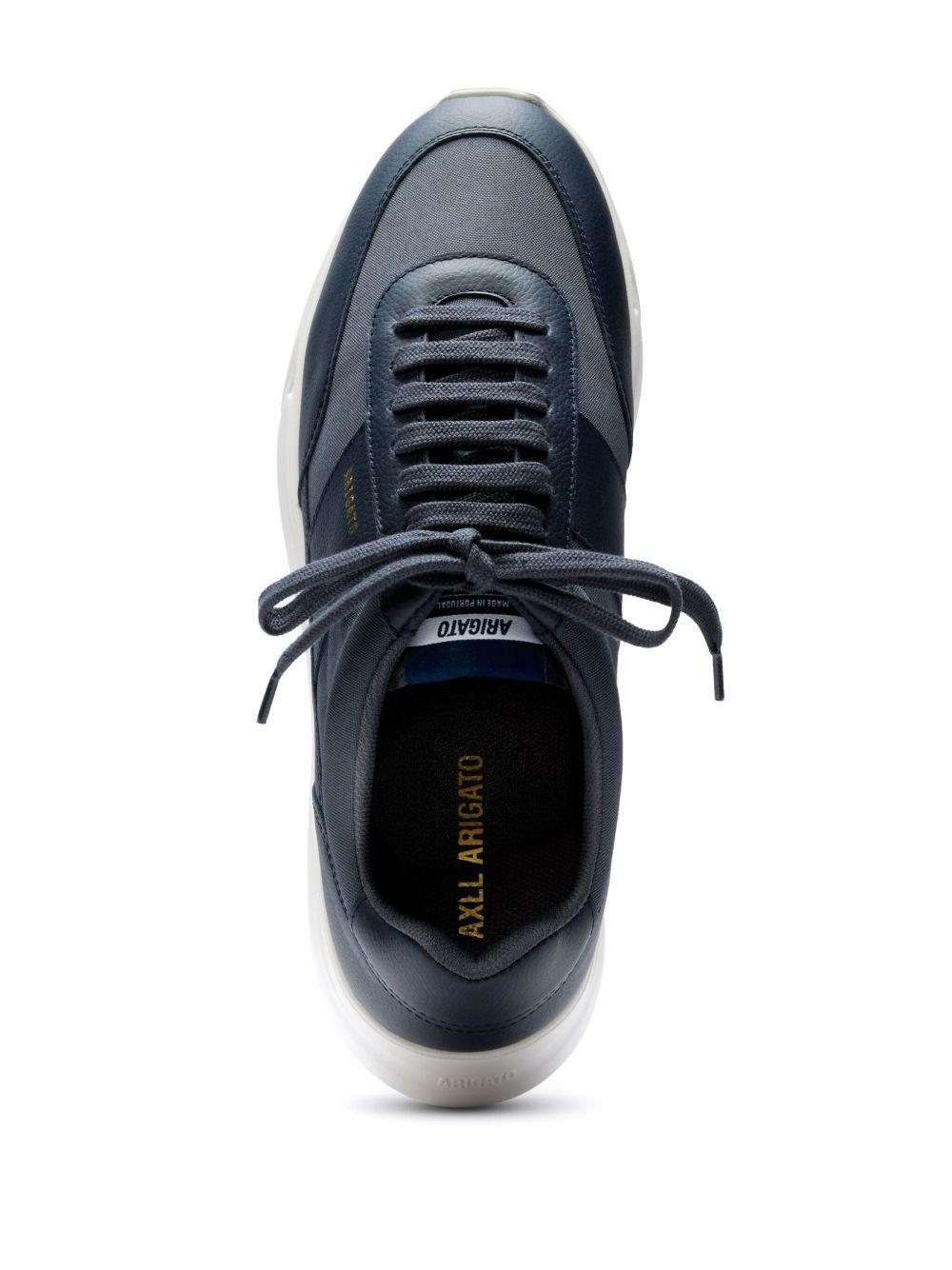 logo-print panelled leather sneakers Product Image