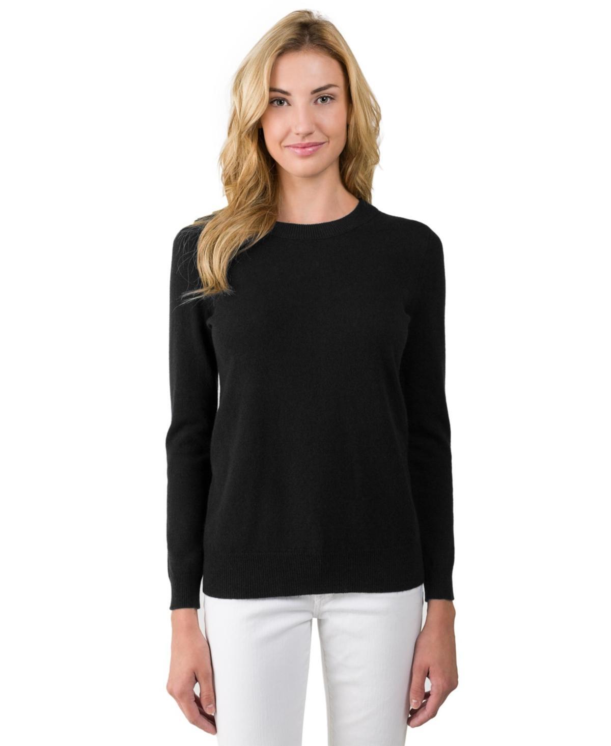 JENNIE LIU Women's 100% Pure Cashmere Long Sleeve Crew Neck Pullover Sweater Product Image