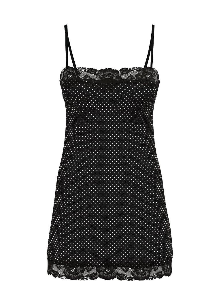 Modal Soft & Lace Trim Straight-Neck Slip Dress Product Image