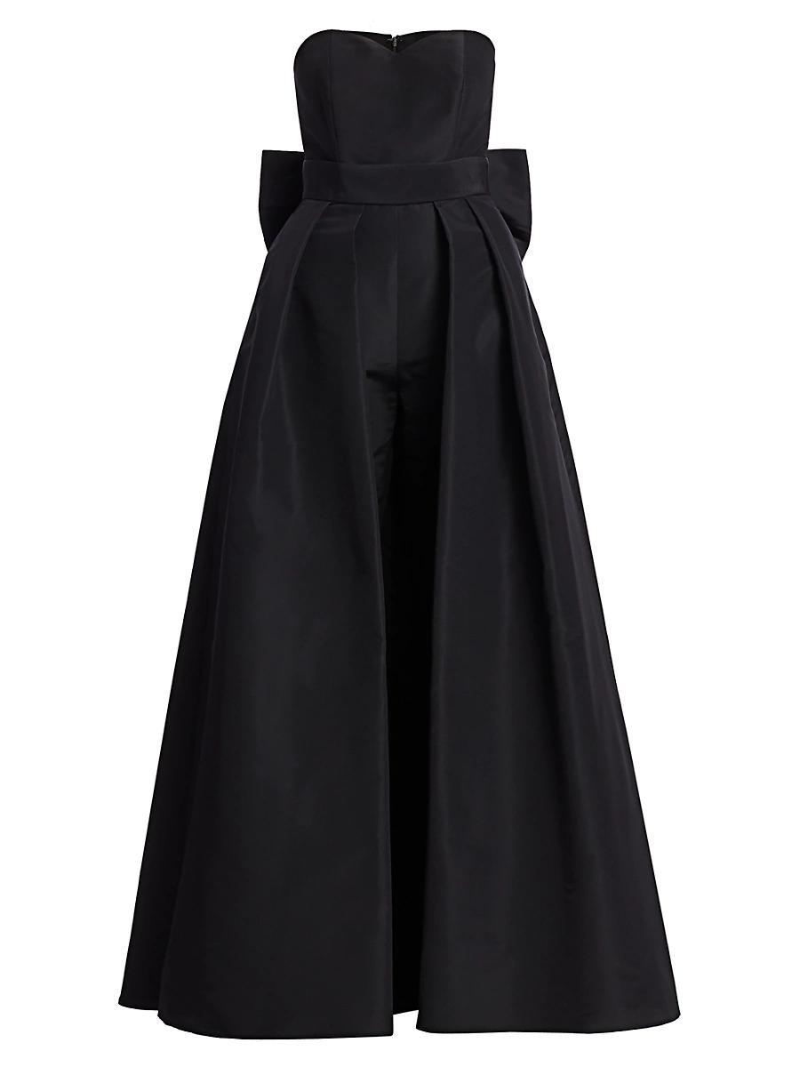 Womens Convertible Bow-Embellished Silk Faille Jumpsuit Product Image