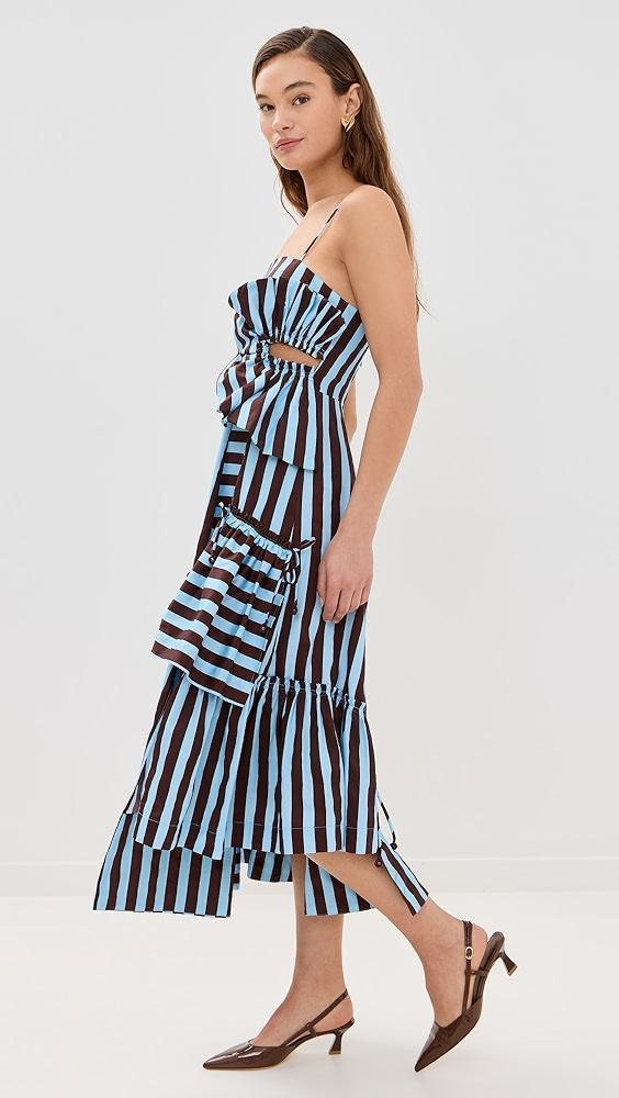 FARM Rio Tropical Flight Stripes Multicolor Midi Dress | Shopbop Product Image