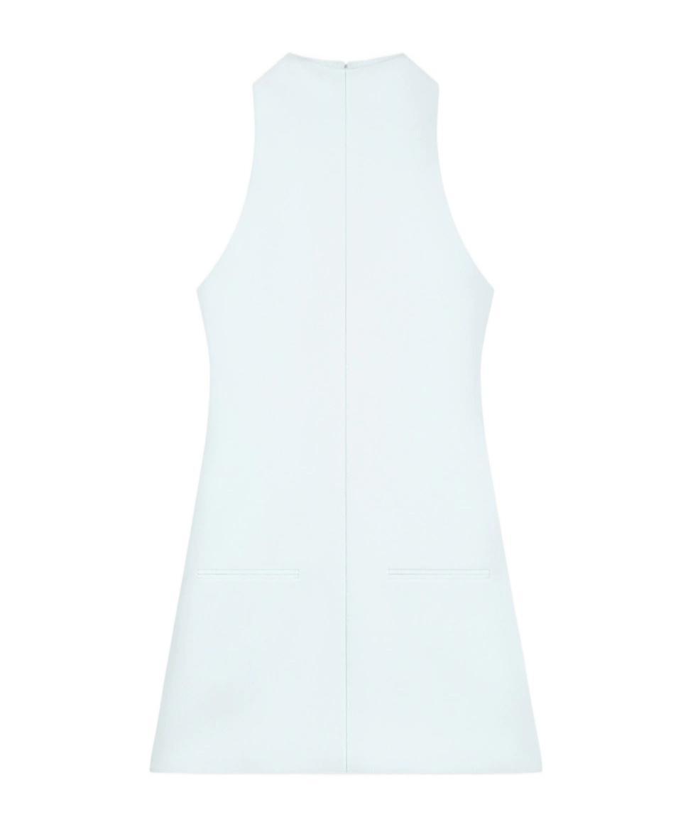 COURRÈGES Sleeveless Twill A-line Dress In White Product Image