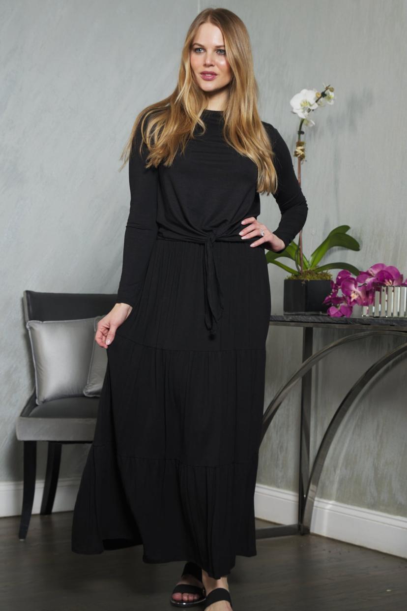 Japparel Tiered Maxi Skirt Product Image