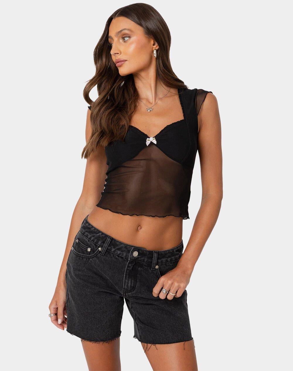 EDIKTED Devi Sheer Mesh Top Product Image