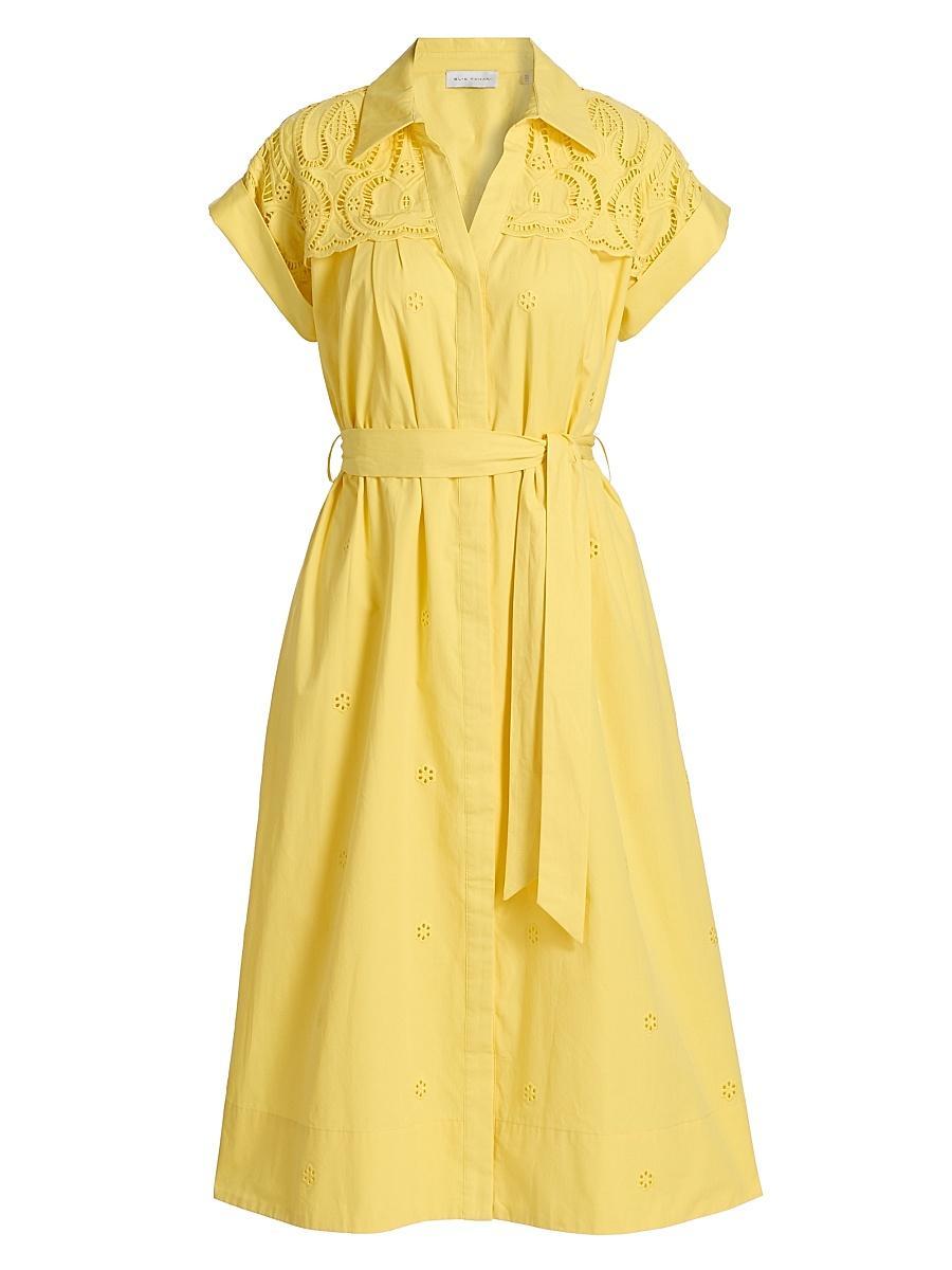 Womens The Freya Belted Cotton Midi-Shirtdress Product Image