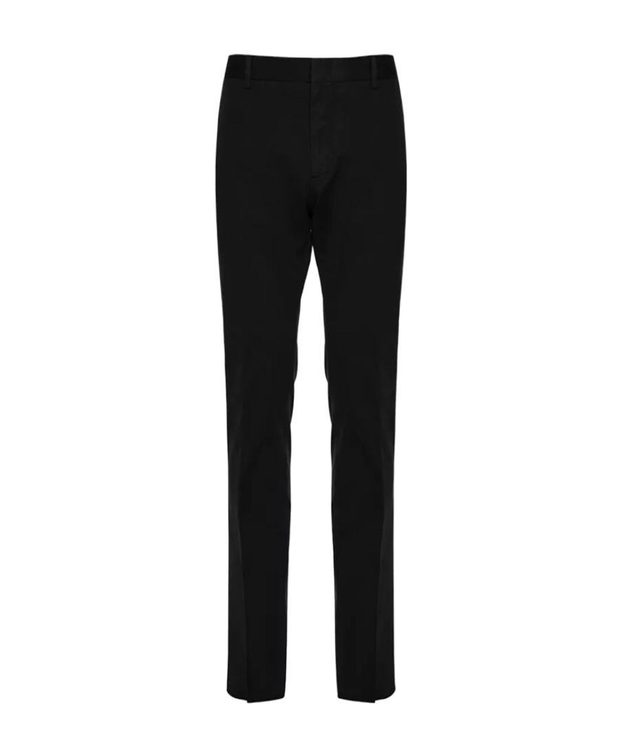 ZEGNA Pressed-crease Tapered Trousers In Black Product Image