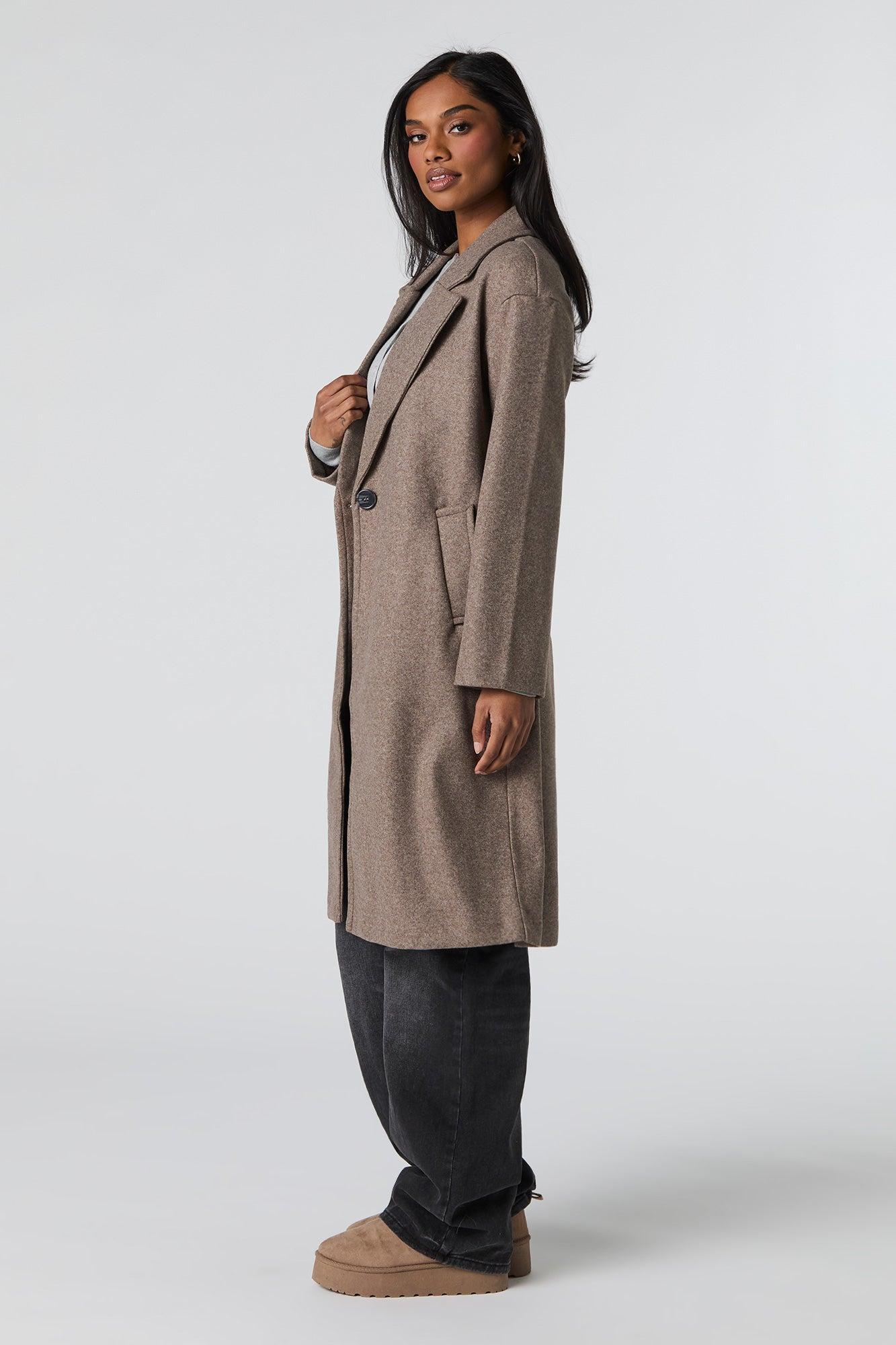 Single Button Collared Midi Coat Female Product Image