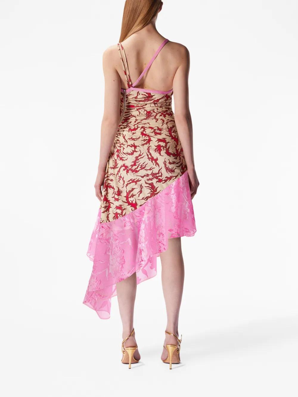 Albi asymmetric ruched midi dress Product Image