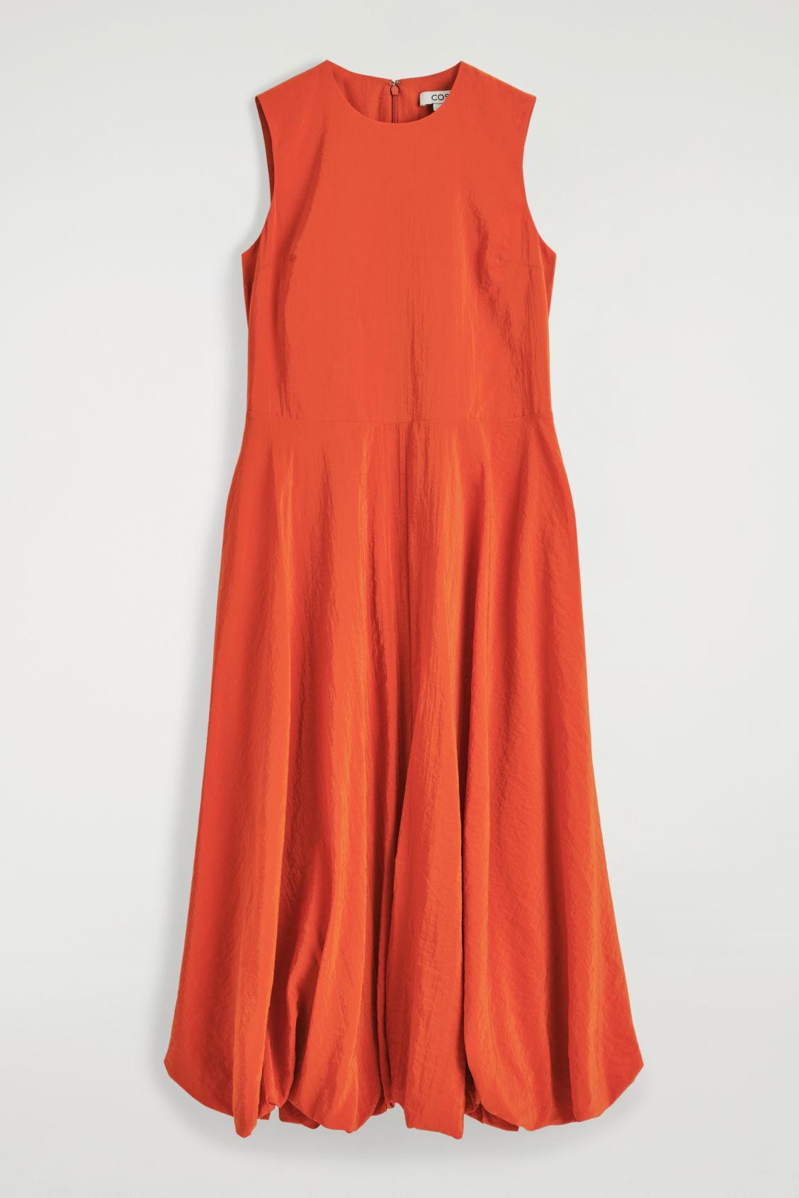 SLEEVELESS BUBBLE-HEM MIDI DRESS Product Image