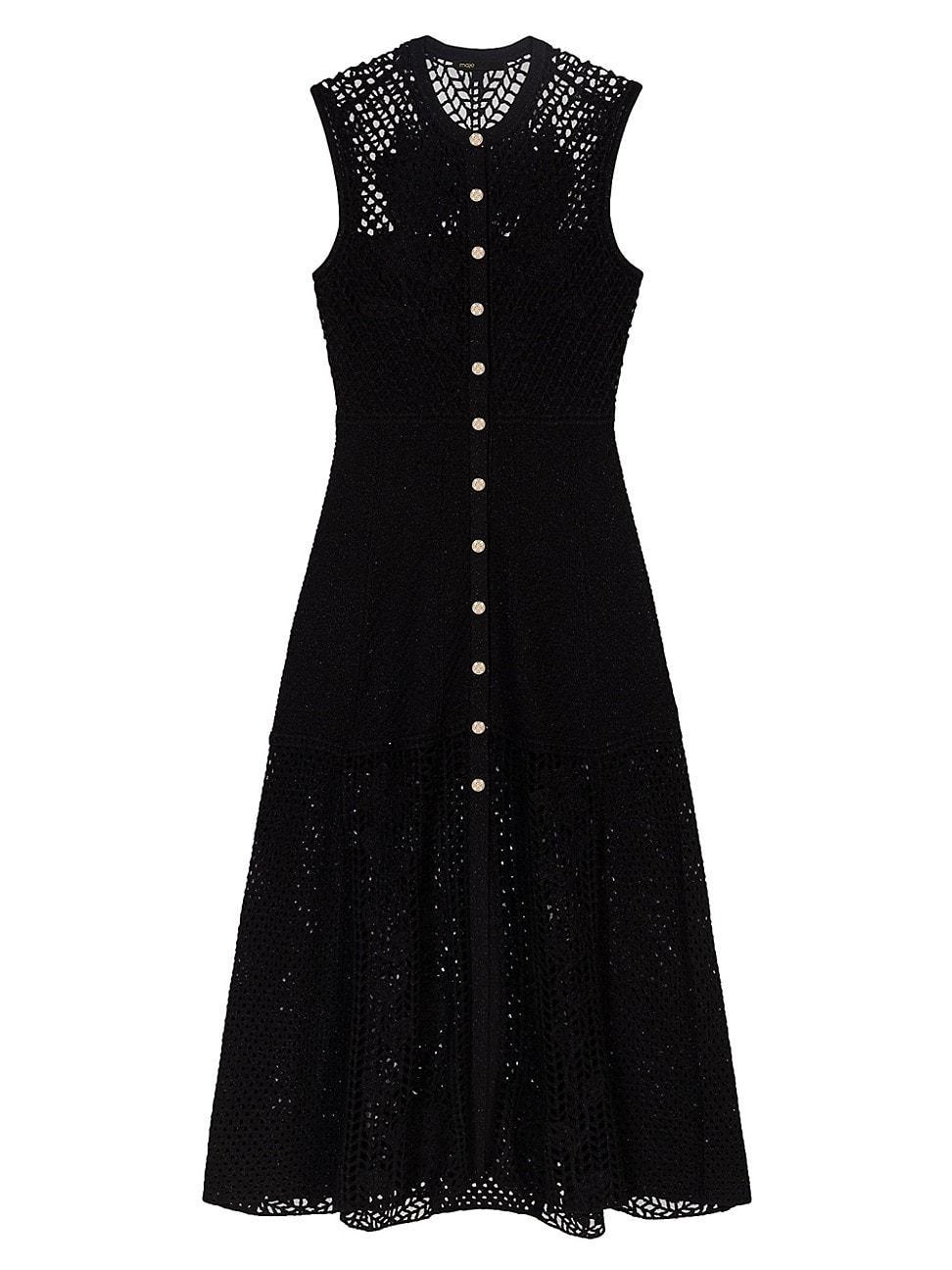 Womens Crochet-Knit Maxi Dress Product Image