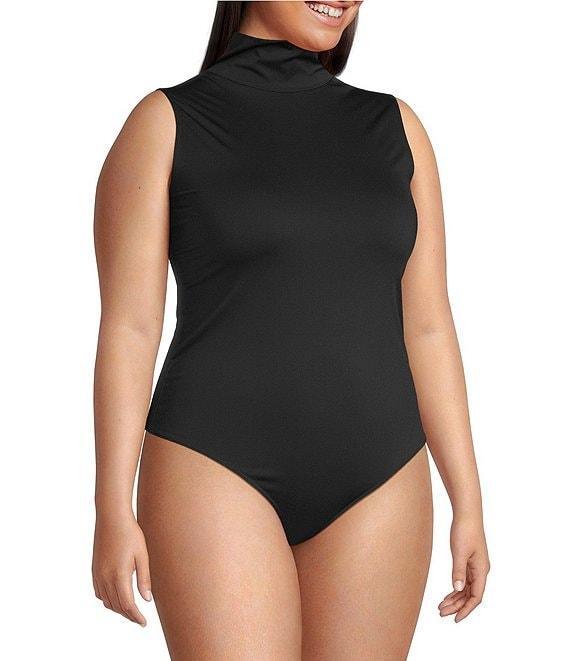 Good American Plus Size Weightless Scuba Mock Neck Sleeveless Bodysuit Product Image