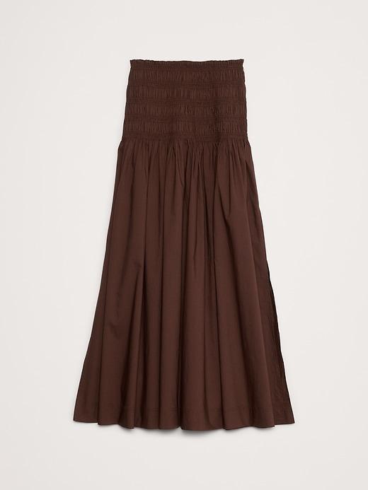 Cotton Poplin Smocked-Waist Maxi Skirt Product Image