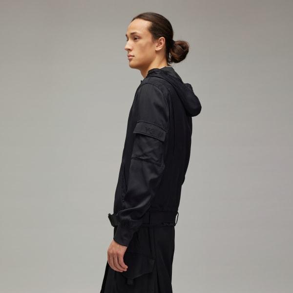 adidas Y-3 Rayon Twill Hooded Top Black XL Mens Product Image