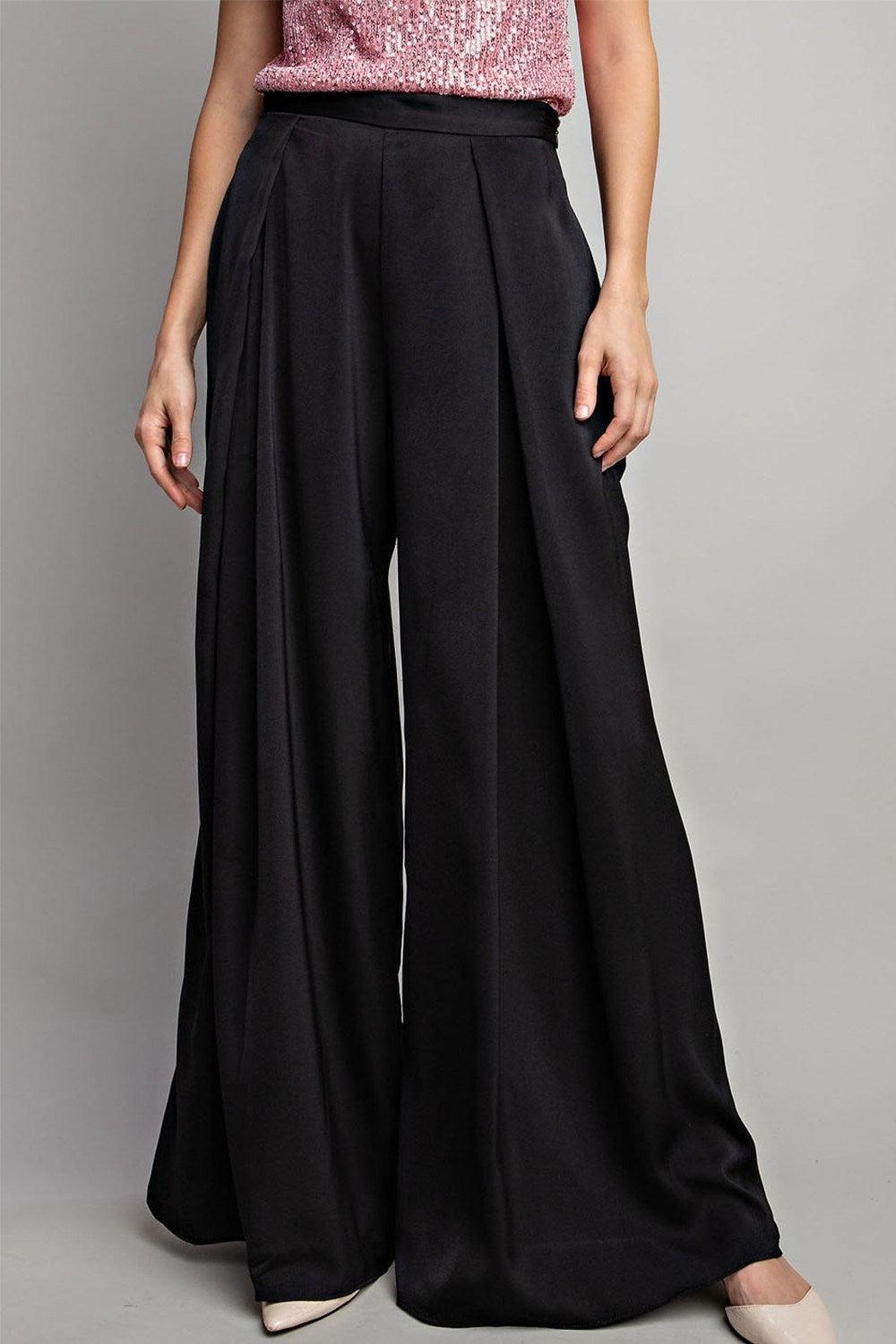 Satin Pleated Pants Product Image