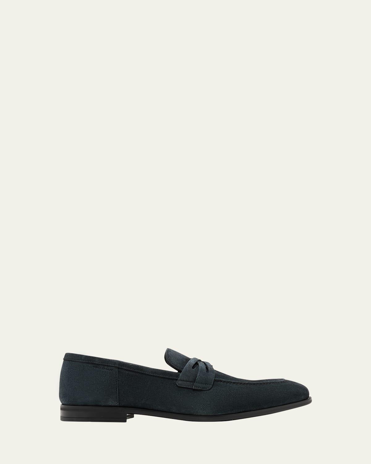 Mens Rock Suede Lug Sole Penny Loafers Product Image