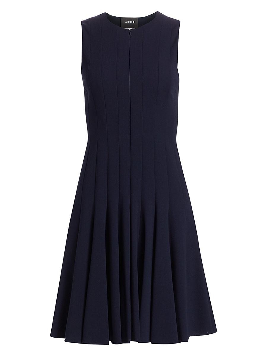 Sleeveless Zip-Front Seamed A-Line Dress Product Image