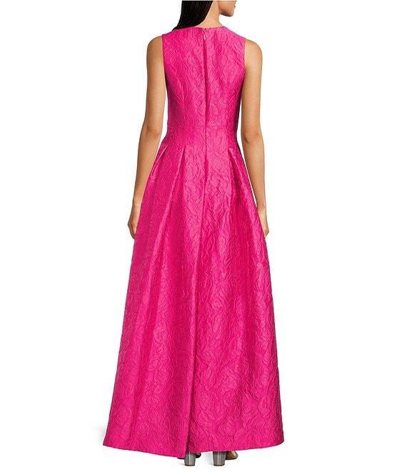 Alex Marie Christine Floral Textured Jacquard Sleeveless Gown Product Image