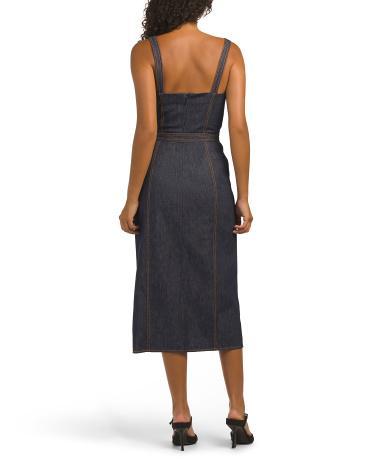 Shea Button Front Midi Dress for Women | Polyester/Rayon/Cotton Product Image