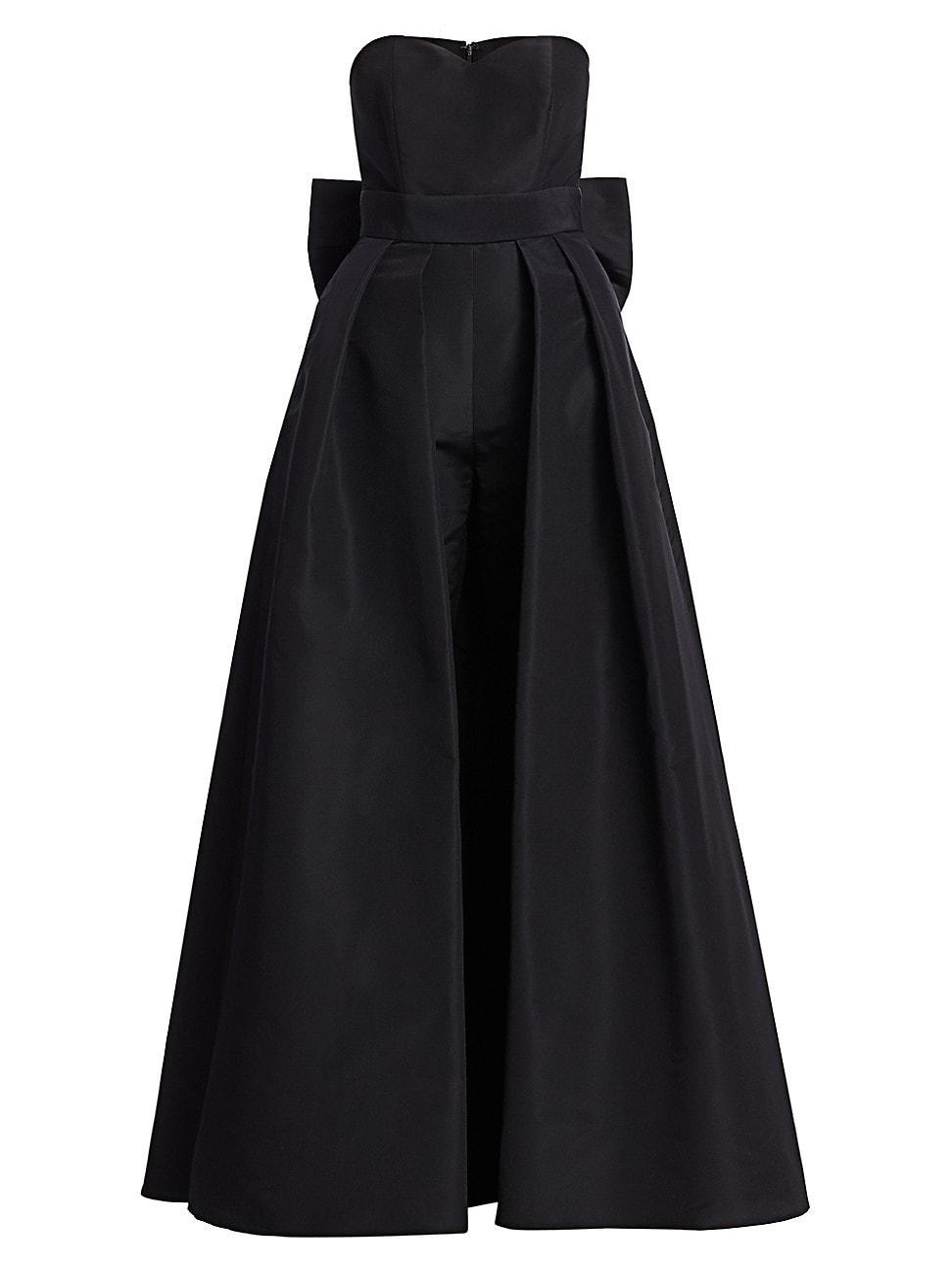Womens Convertible Bow-Embellished Silk Faille Jumpsuit Product Image