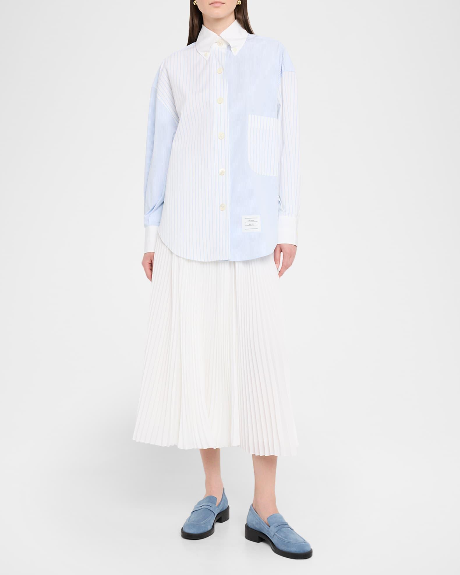 Fun Mix Micro Striped Poplin Oversized Shirt Product Image