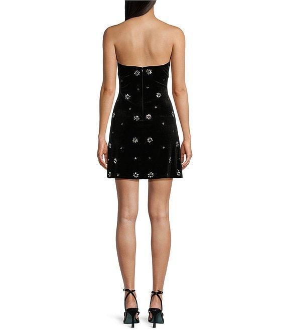 B. Darlin Strapless V-Neck Stone Detail Dress Product Image