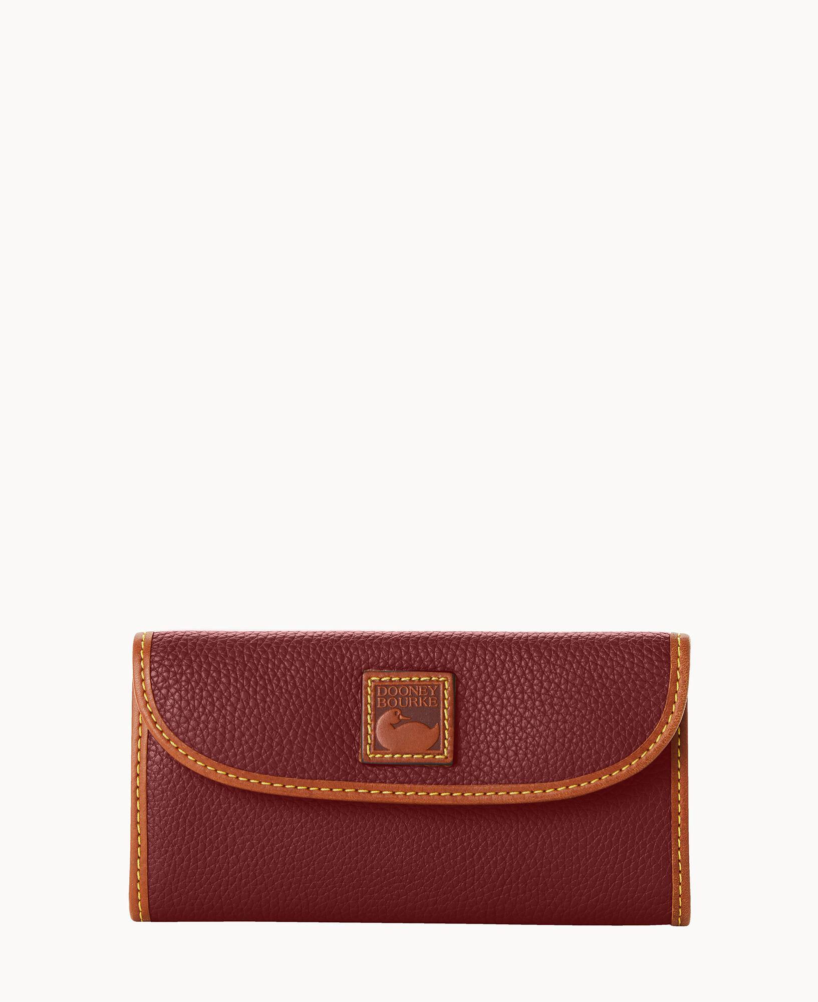 Dooney & Bourke Womens Pebble Grain Continental Leather Clutch in Bark Product Image