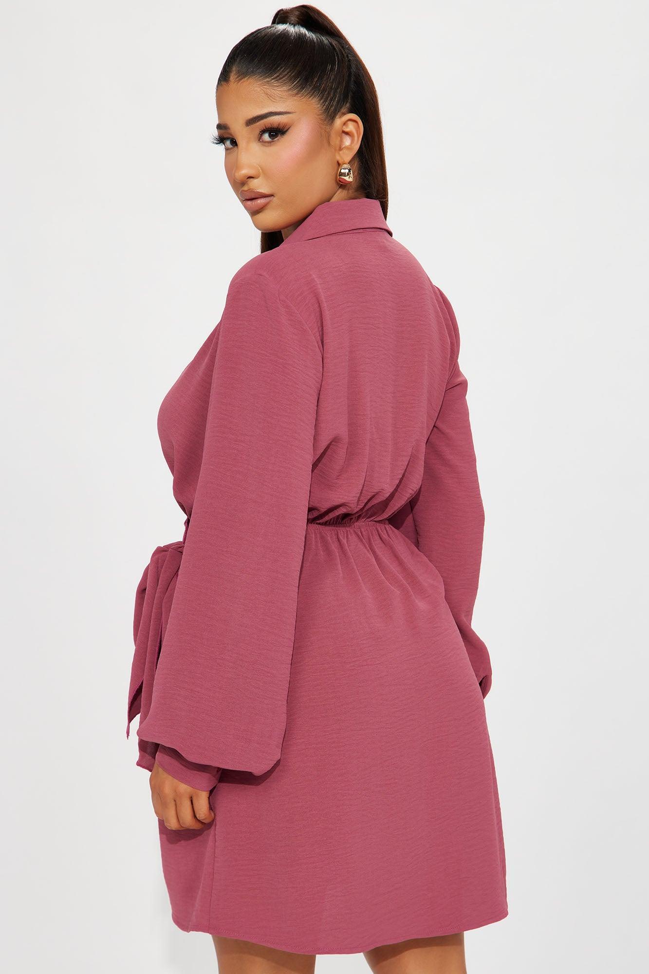 Willow Wrap Mini Dress - Marsala Product Image