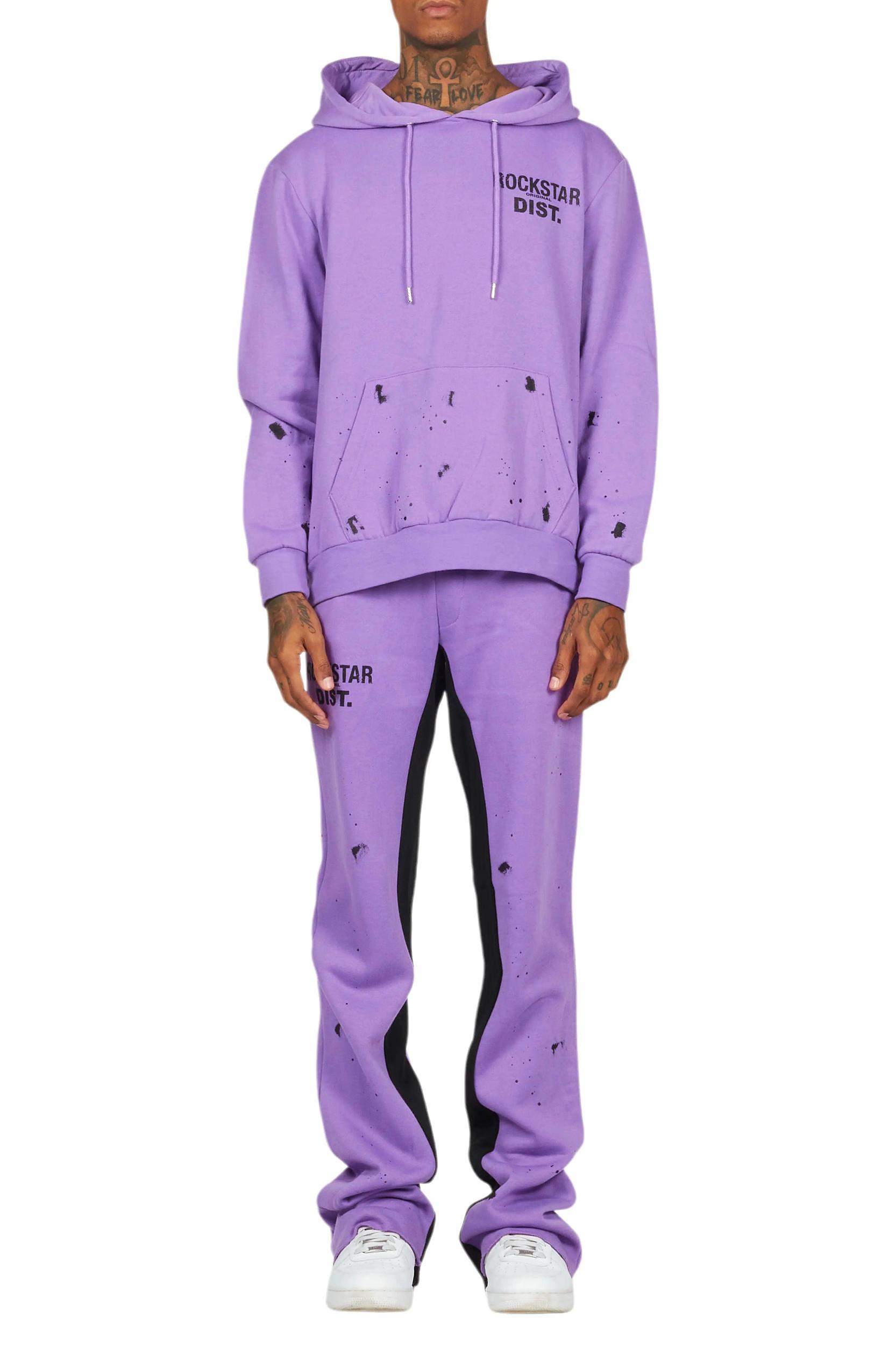 Raffer Purple Hoodie Baggy Fit Pant Track Set Male Product Image