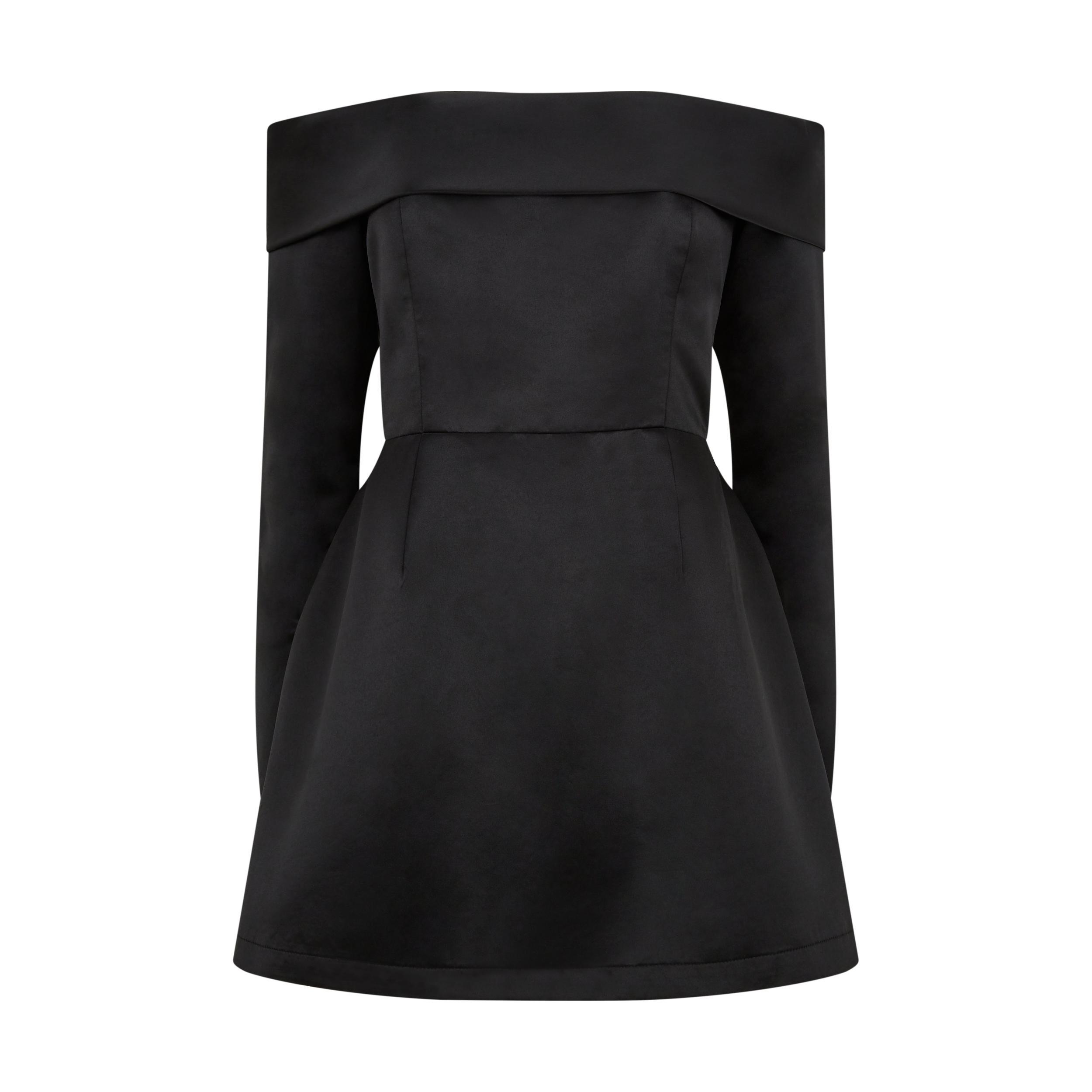 The Ultimate Muse Satin Bardot Mini Dress Product Image