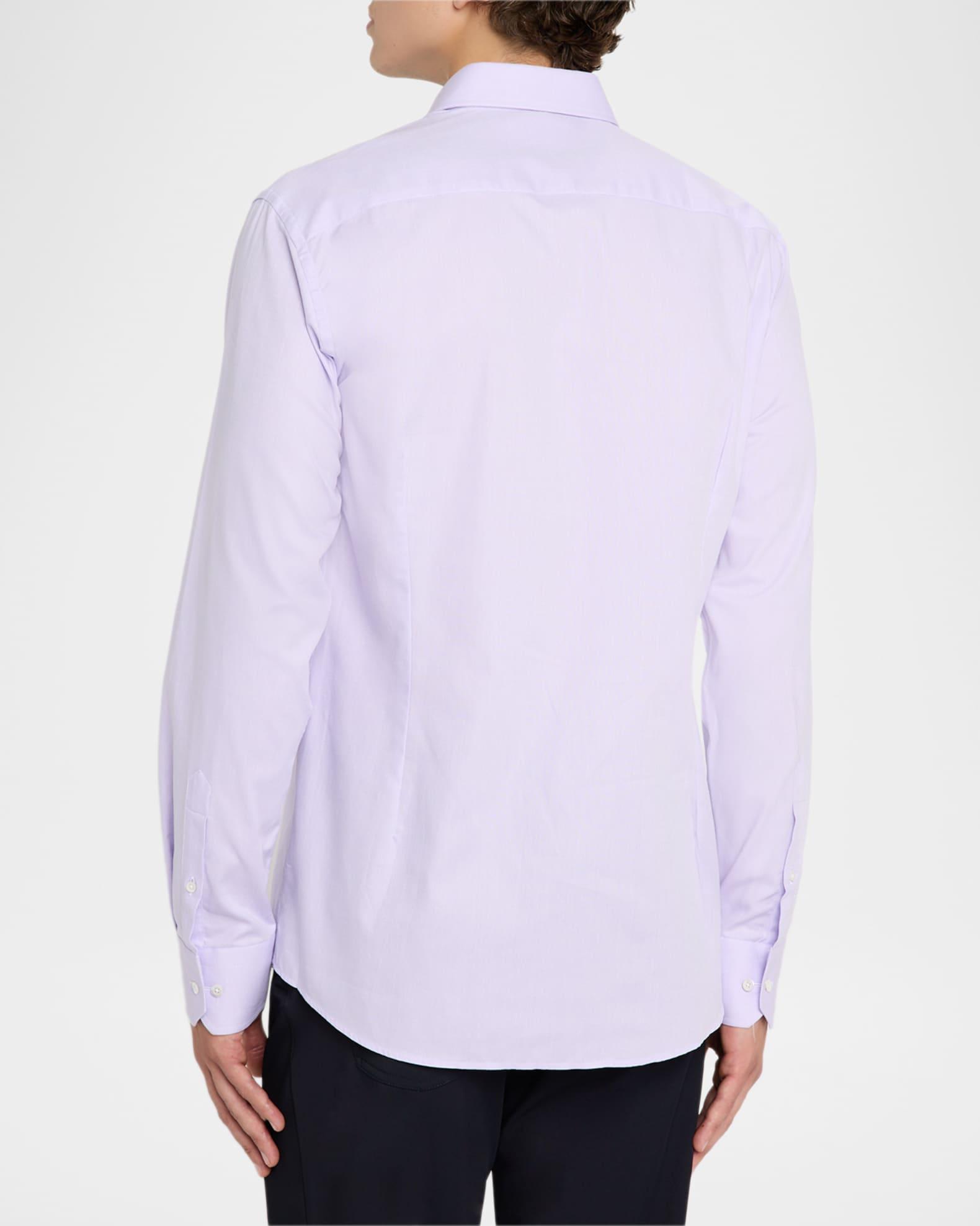 Men's Cotton Micro-Texture Point Collar Dress Shirt Product Image