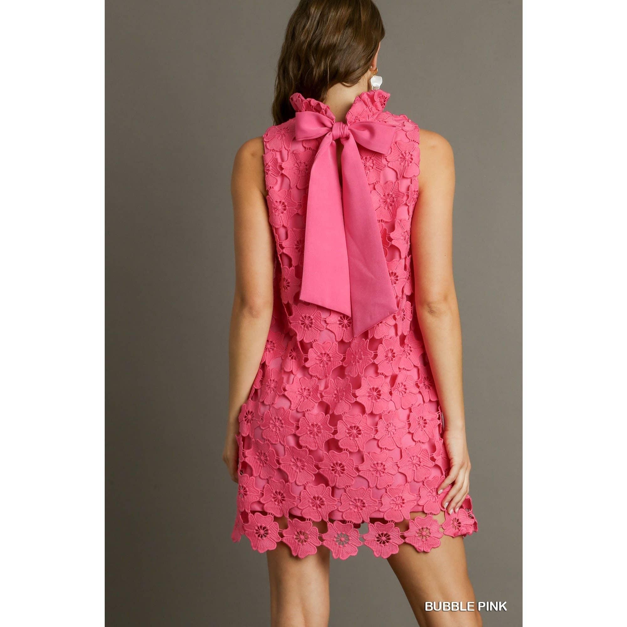 Floral Lace Sleeveless Dress Product Image